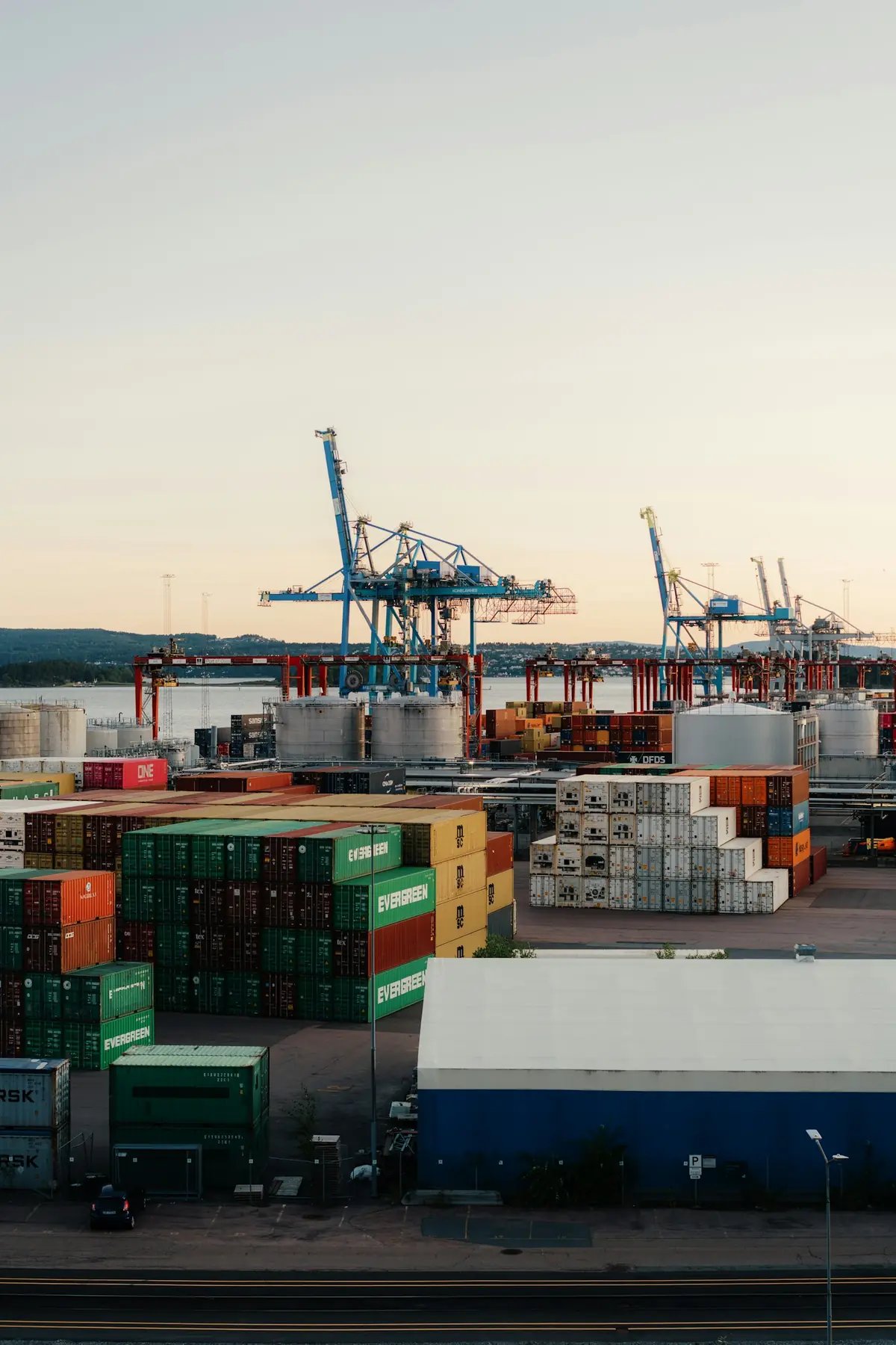 Container port with cranes in southern China